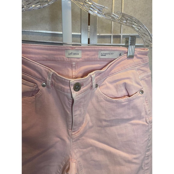 *J Jill Cropped Denim Pink Size 8P Midrise - Picture 2 of 3